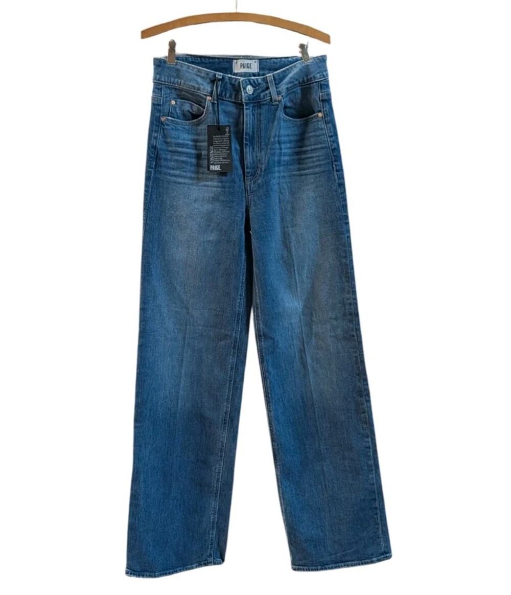 NWT Paige Women's Sasha Wide Leg Jeans Size 28 New Medium Wash Stretch Denim
